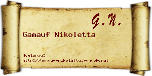Gamauf Nikoletta névjegykártya
